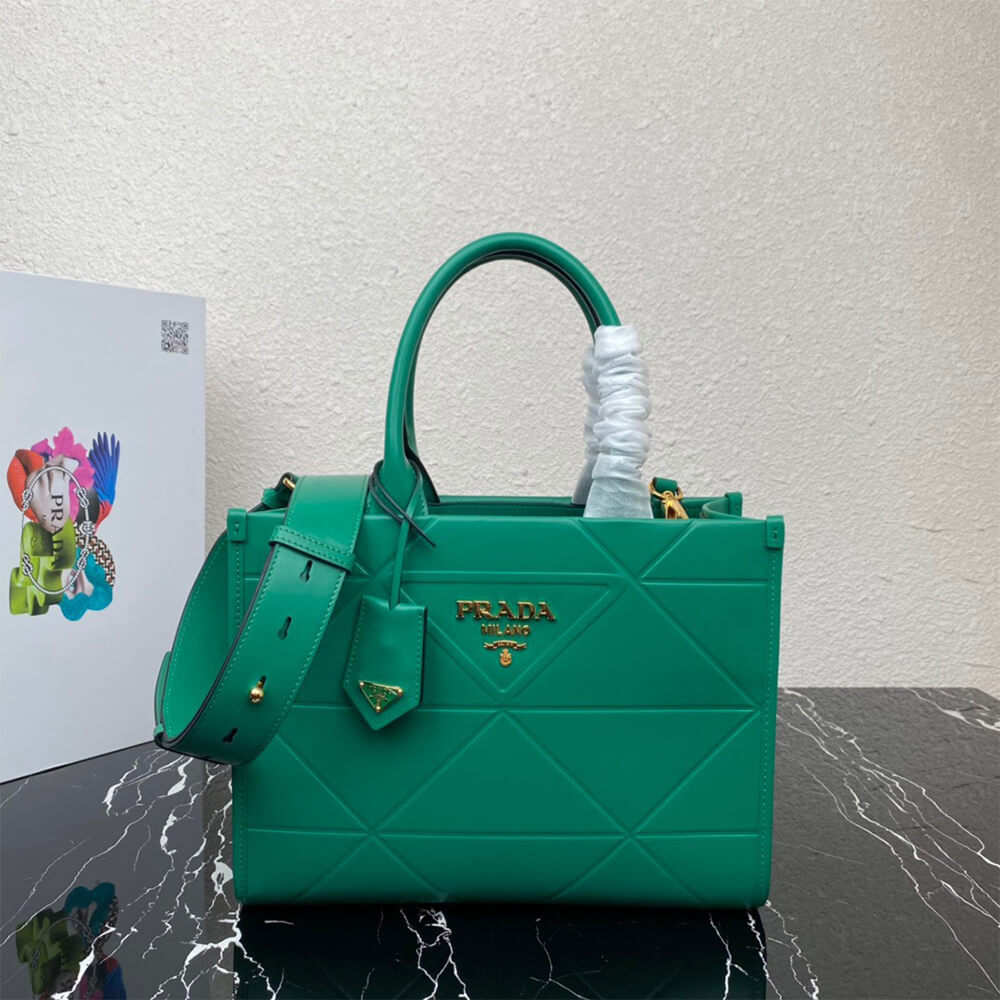 Small leather Prada Symbole bag with topstitching
