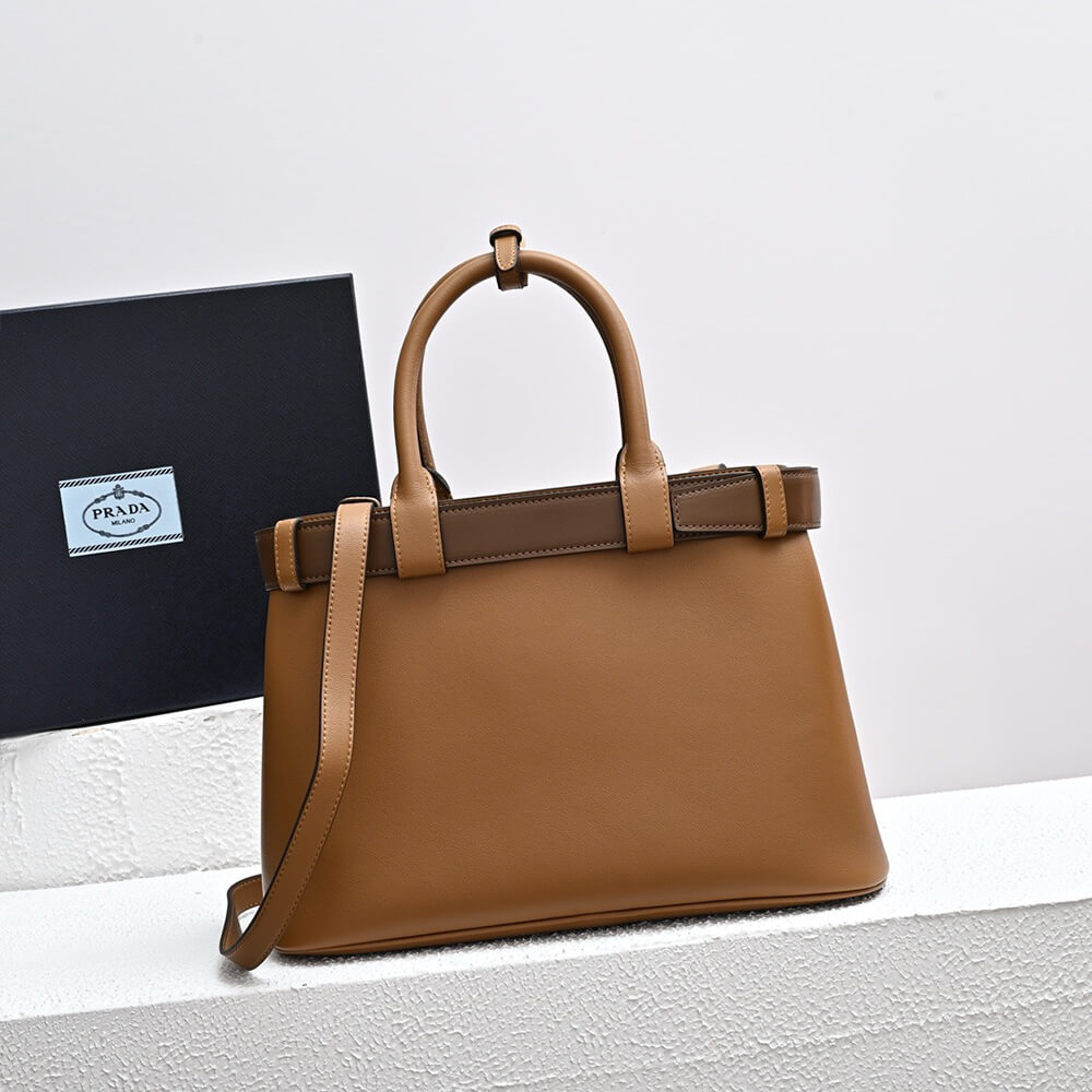 Prada Buckle small leather handbag with belt(high-end grade)