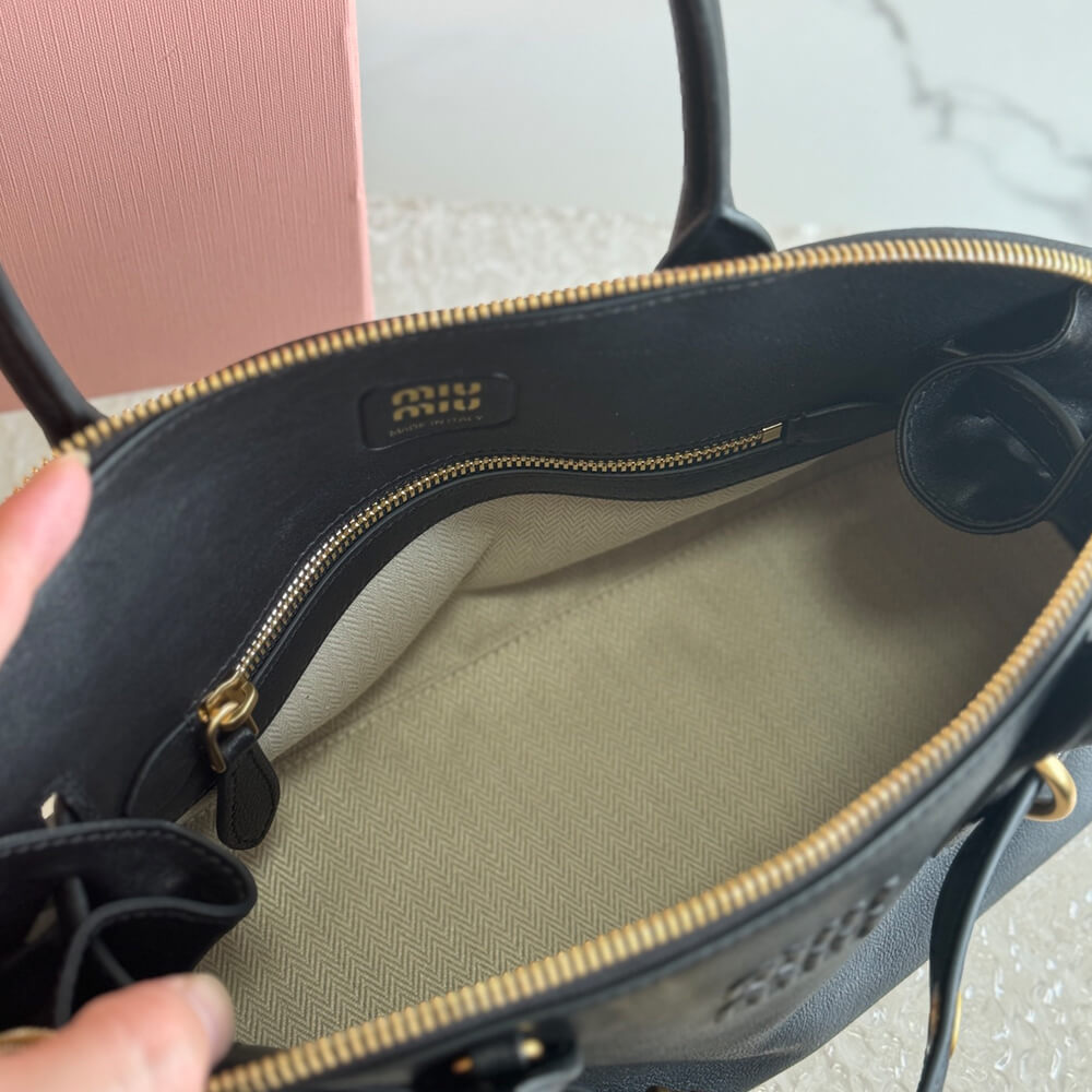 MIUMIU Aventure nappa leather top-handle bag(HIGH-END GRADE)