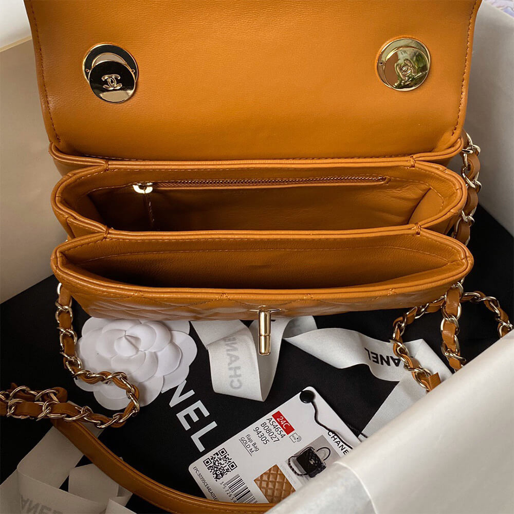 CHANEL Mini Flap Bag with Top Handle(HIGH-END GRADE)