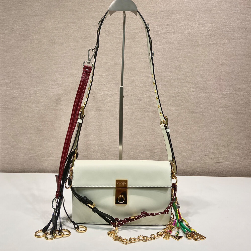 Prada Soft Sound small leather shoulder bag with charms(high-end grade)