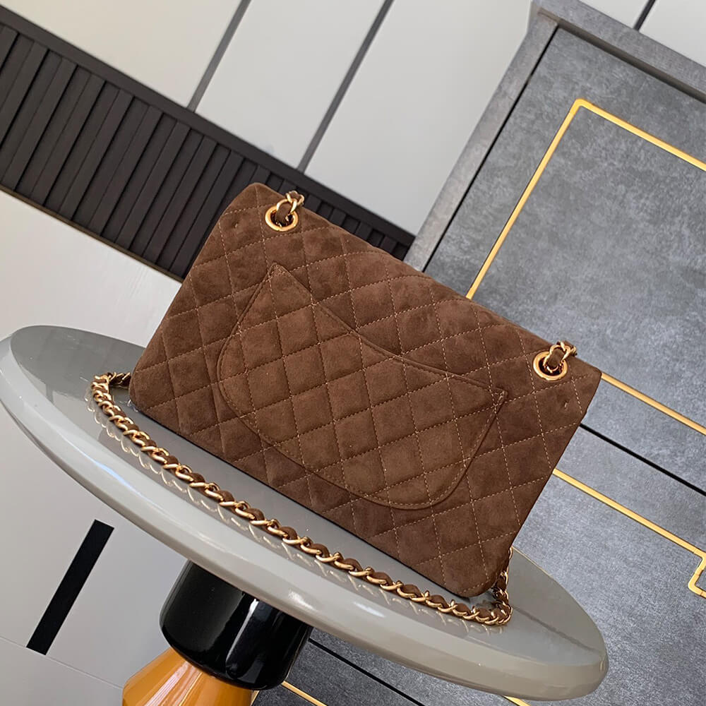 CHANEL Suede Classic Double Flap Handbag(HIGH-END GRADE)