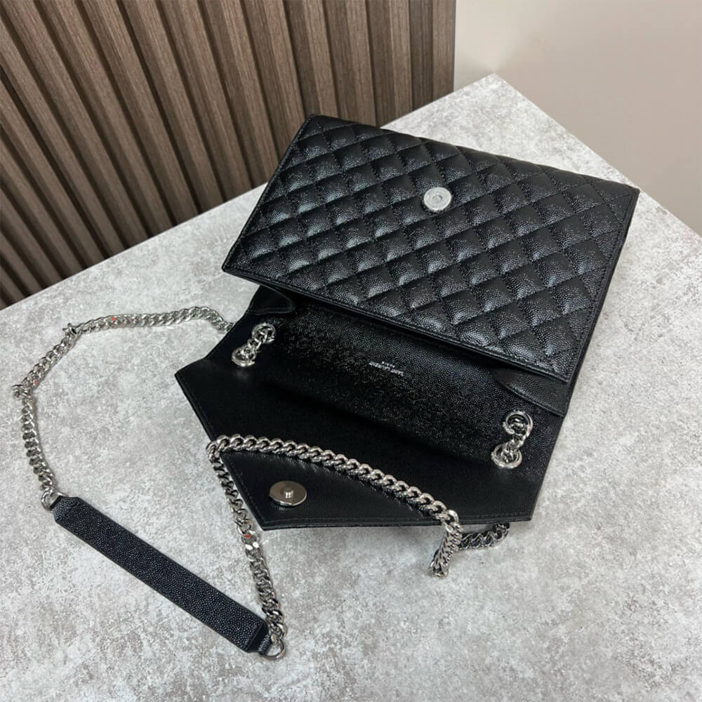 YSL envelope medium in grained leather