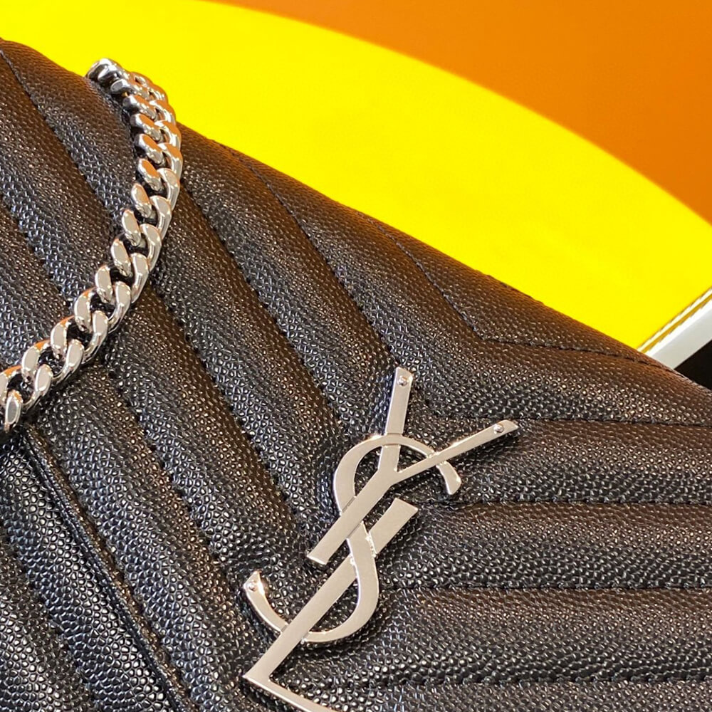 YSL classic cassandre chain wallet in grain de poudre leather(high-end grade)