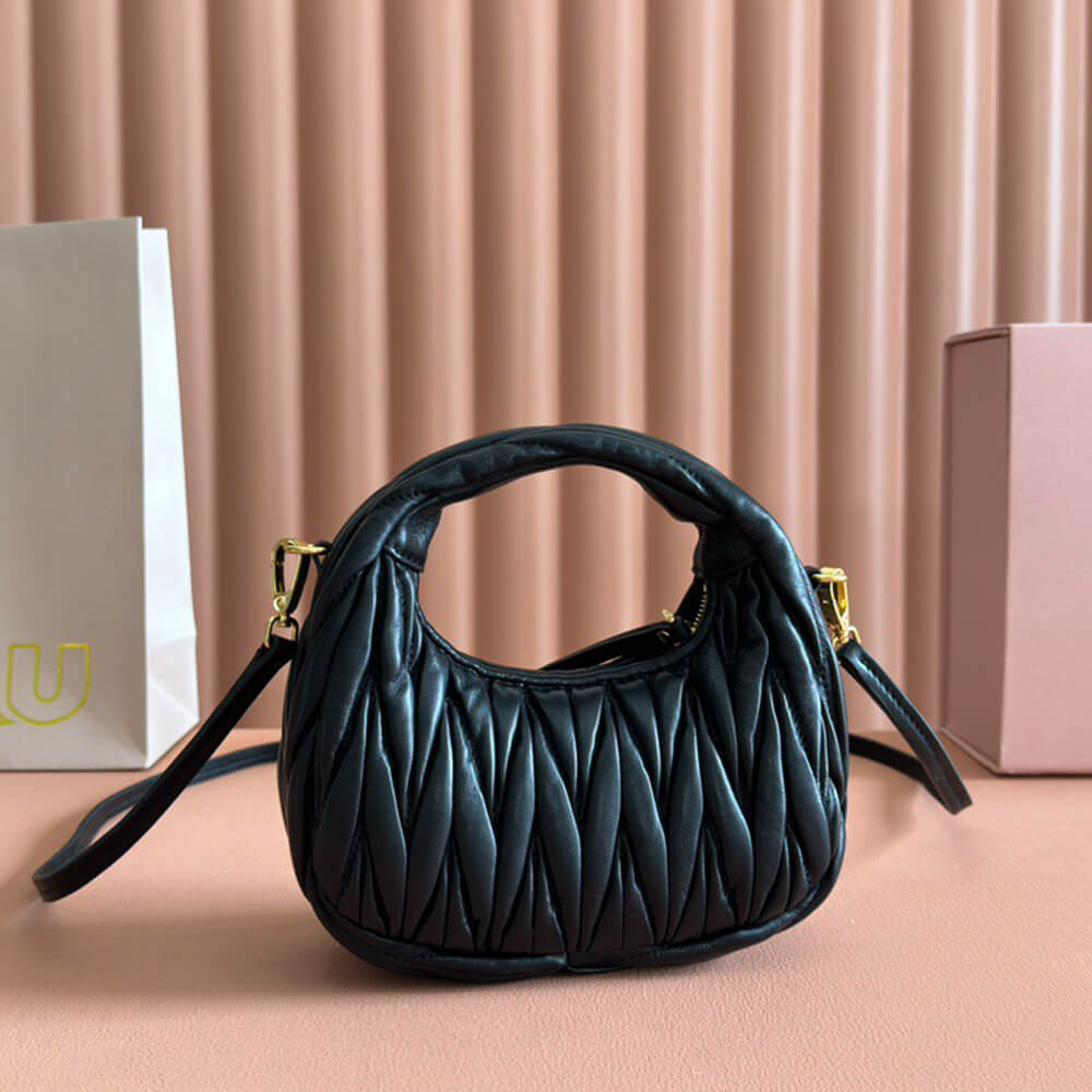 Wander matelassé nappa leather hobo mini-bag(high-end grade)